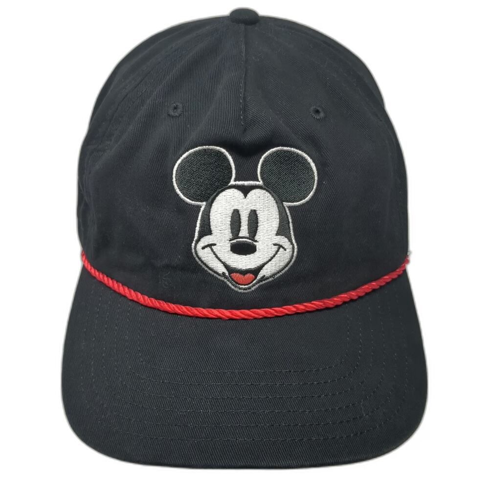 Bioworld 5 Panel Black One Size Mickey Mouse Red Rope Snapback Disney Hat
